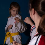 Daisy Sparring with Michelle at Evesham TaeKwondoClub